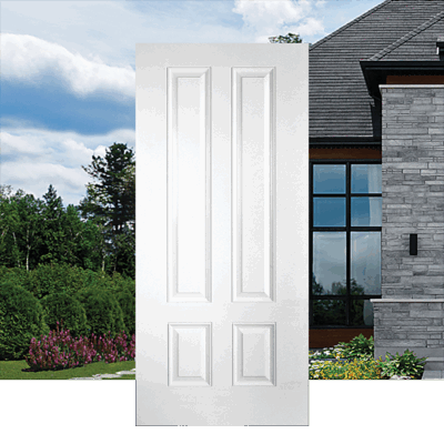 Smooth White 4 Panel 3/4 Lite