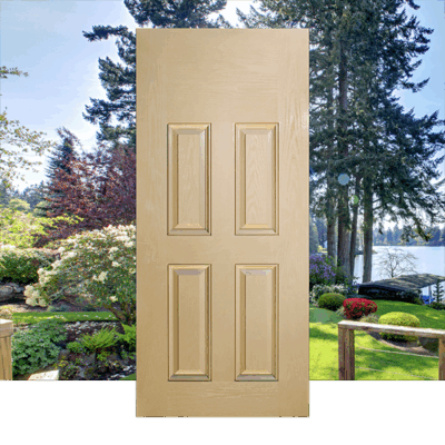 Oak Woodgrain 4 Panel Flush Top