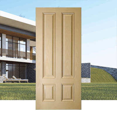 Oak Woodgrain 4 Panel 3/4 Lite