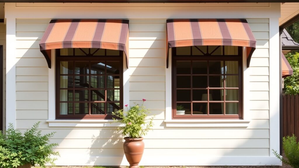 a beautiful home with modern awning windows