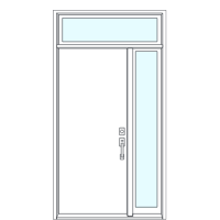 single door with right sidelite and transom