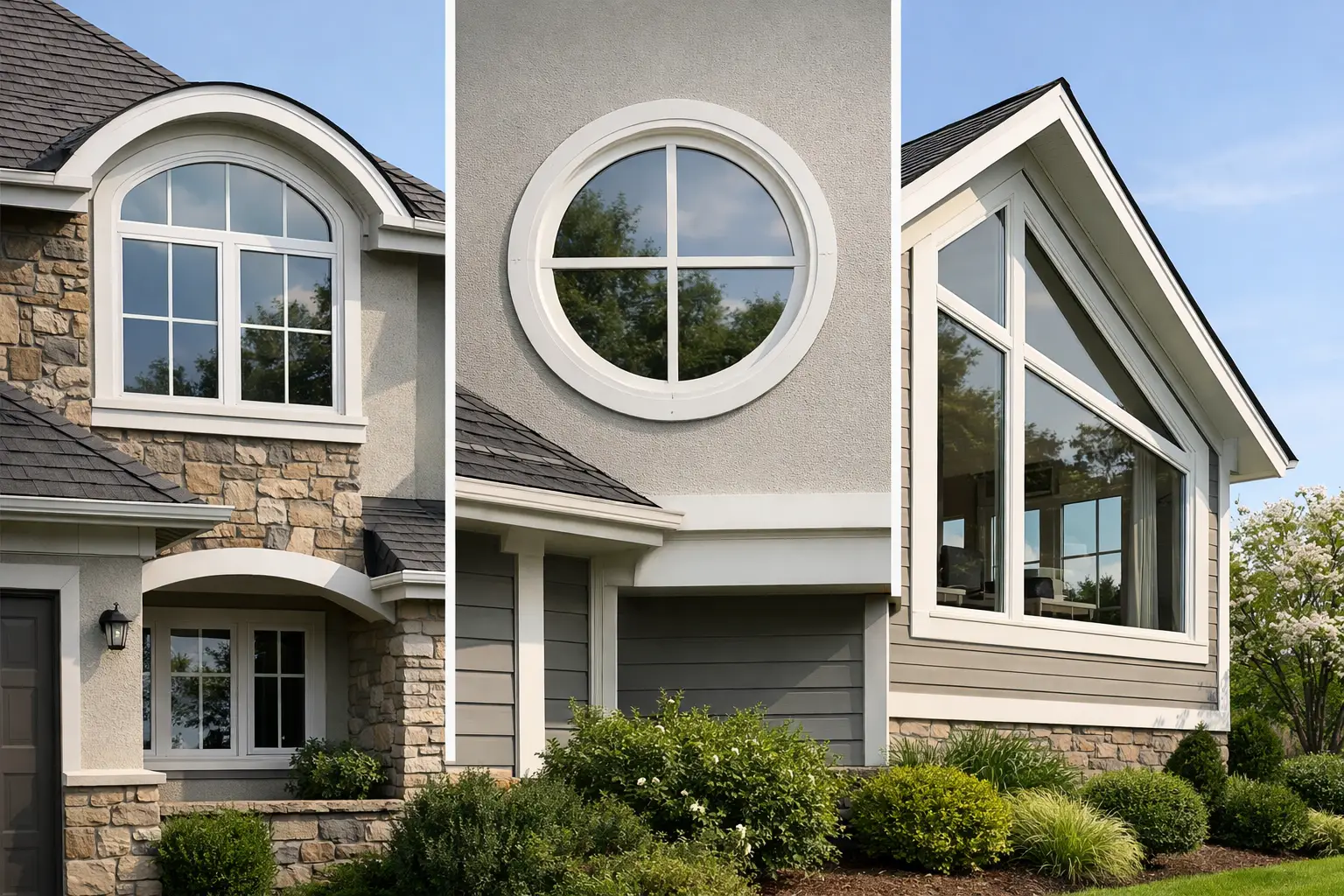 custom shaped windows for better curb appeal